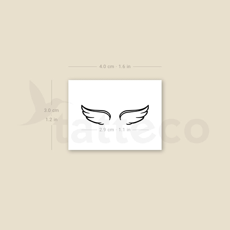Small Wing Couple Temporary Tattoo - Set of 3