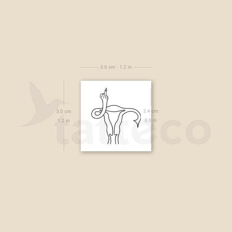 Angry Uterus Temporary Tattoo - Set of 3