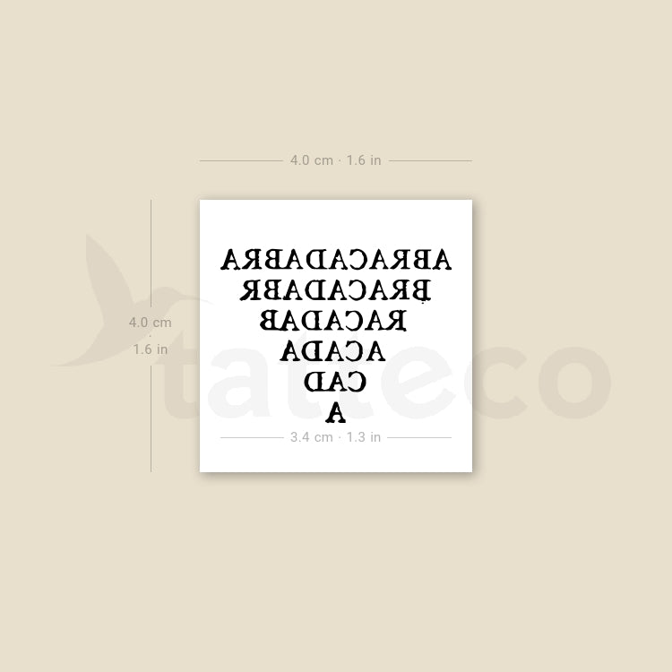 Small Abracadabra Temporary Tattoo - Set of 3