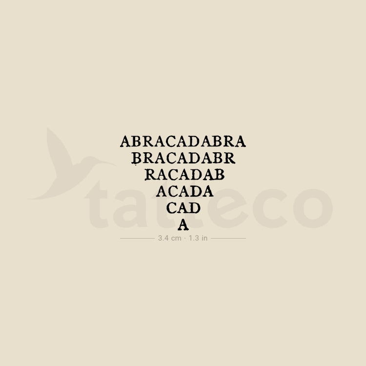 Small Abracadabra Temporary Tattoo - Set of 3