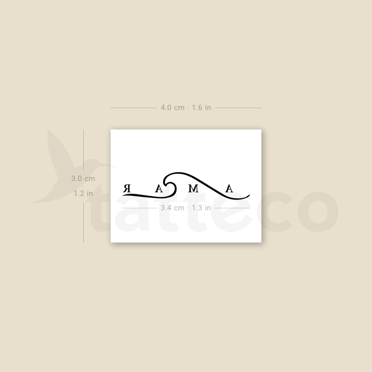Amar Wave Temporary Tattoo - Set of 3