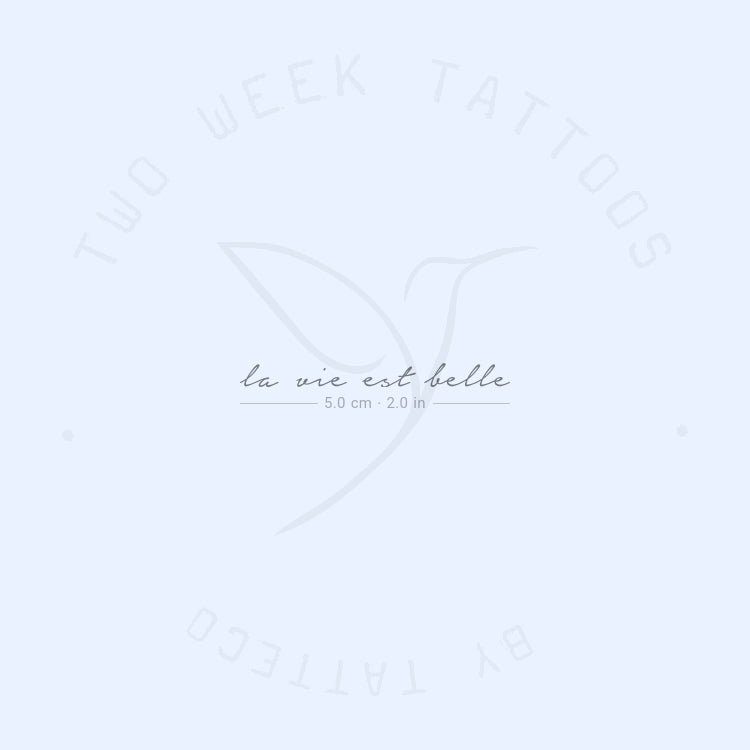 La Vie Est Belle Semi-Permanent Tattoo - Set of 2