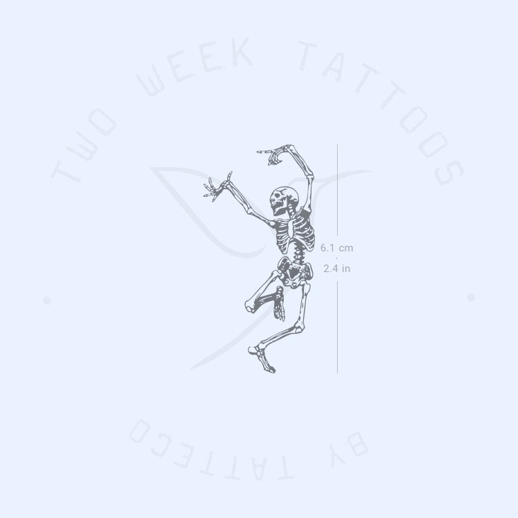 Dancing Skeleton Semi-Permanent Tattoo - Set of 2