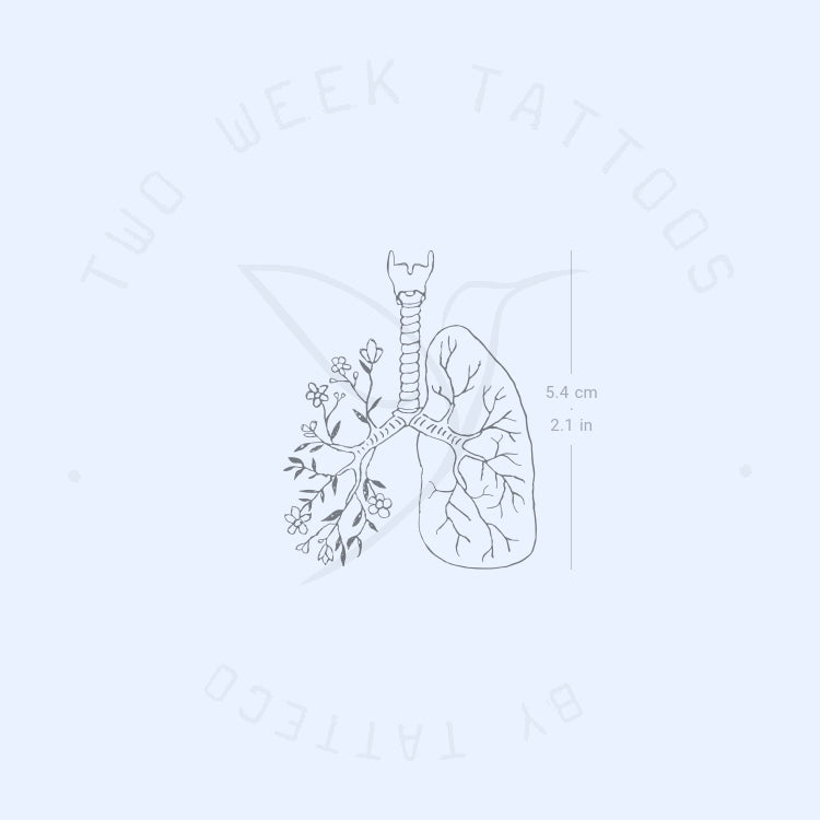 Tatuaje semipermanente de pulmones florales - Juego de 2