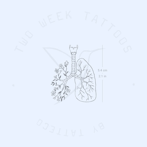 Floral Lungs Semi-Permanent Tattoo - Set of 2