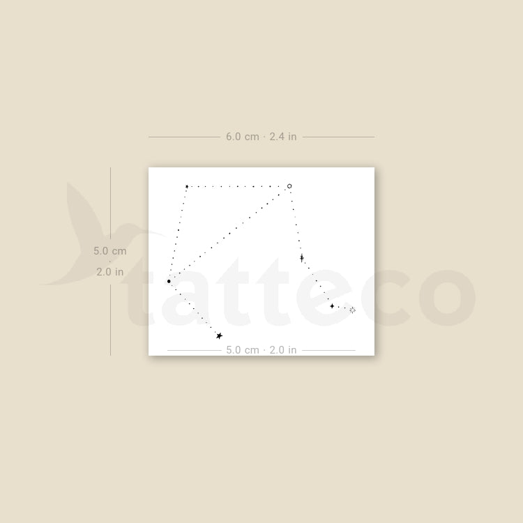 Tatuaje temporal minimalista de la constelación de Libra de Puntuak (juego de 3)