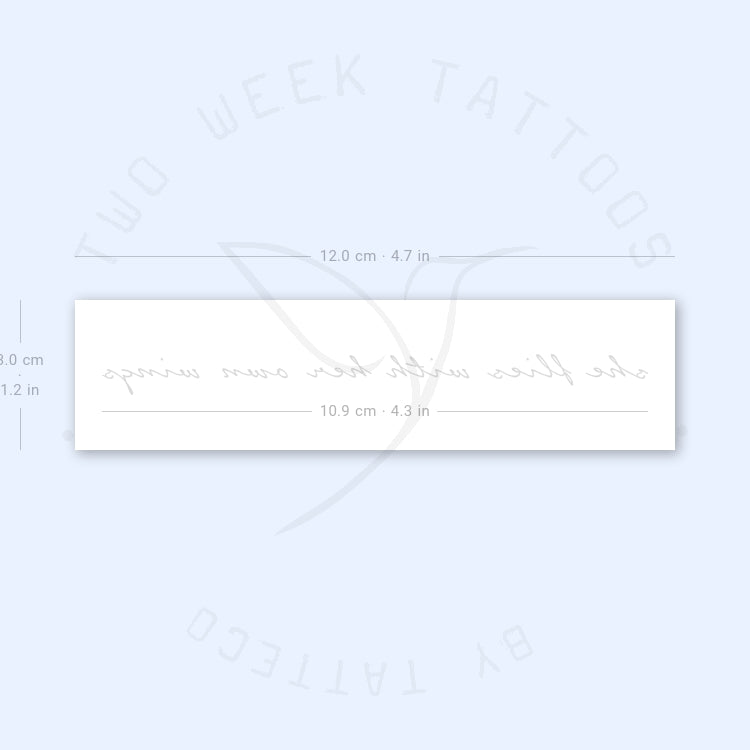 She Flies With Her Own Wings Semi-Permanent Tattoo - Set of 2