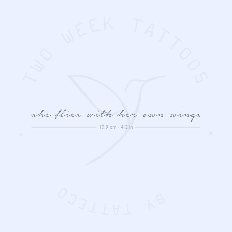 She Flies With Her Own Wings Semi-Permanent Tattoo - Set of 2