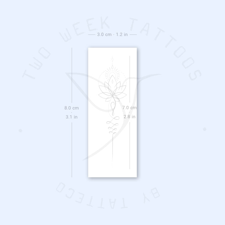 Lotus Unalome Semi-Permanent Tattoo - Set of 2