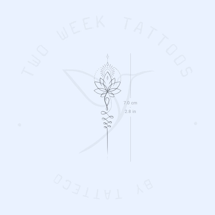Lotus Unalome Semi-Permanent Tattoo - Set of 2