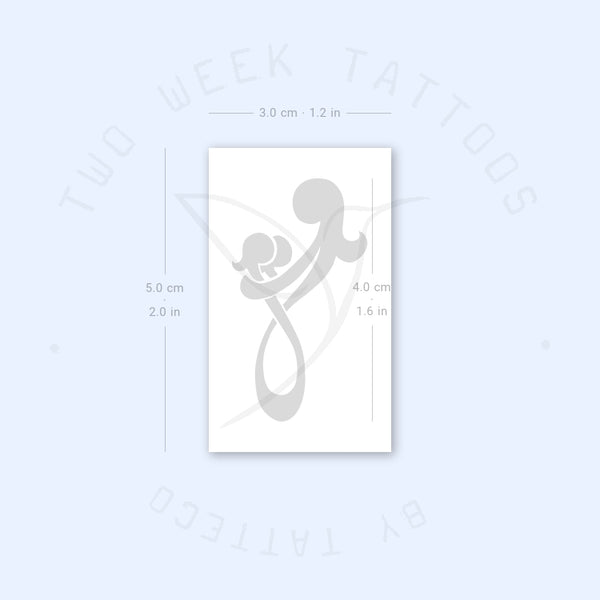 Mother And Daughters Symbol Semi-Permanent Tattoo - Set of 2