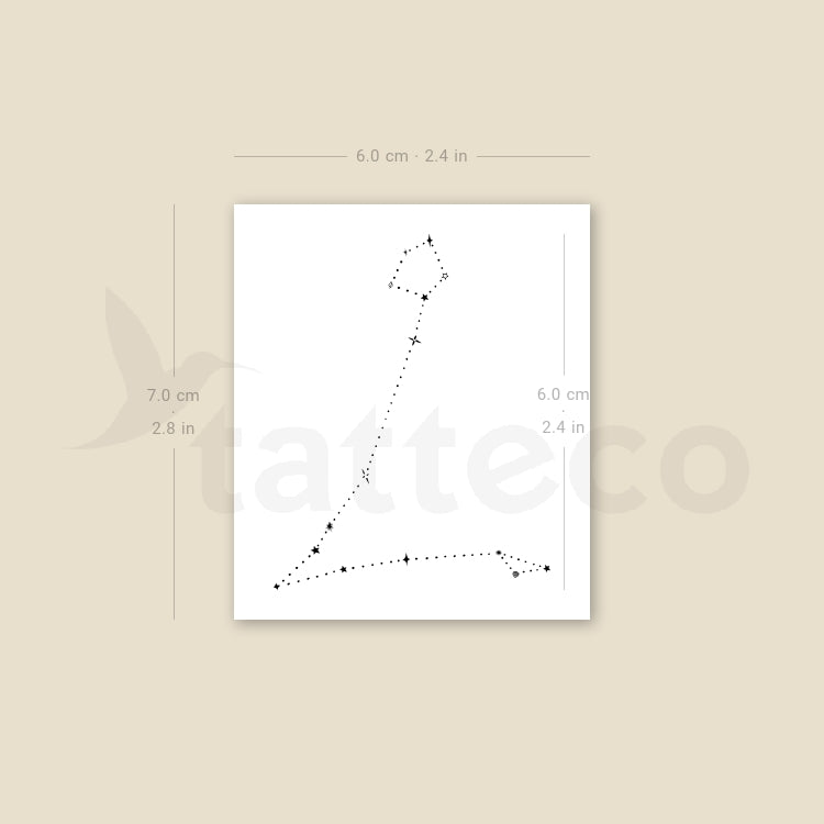 Minimalist Pisces Constellation Temporary Tattoo by Puntuak - Set of 3