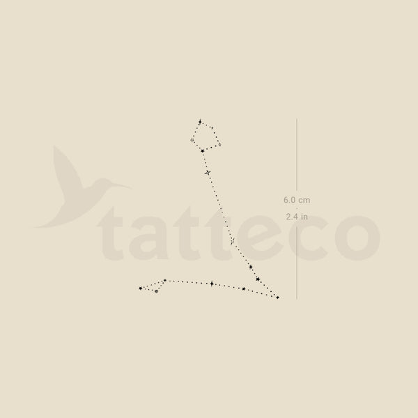 Minimalist Pisces Constellation Temporary Tattoo by Puntuak - Set of 3