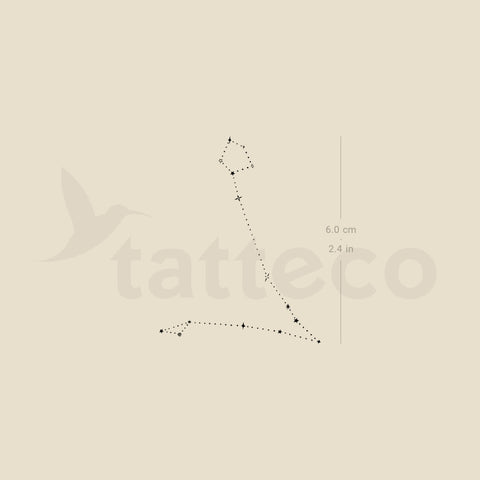 Minimalist Pisces Constellation Temporary Tattoo by Puntuak - Set of 3