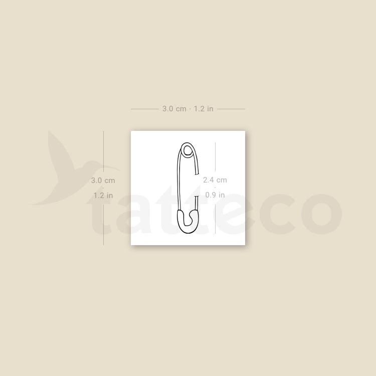 Safety Pin Temporary Tattoo - Set of 3