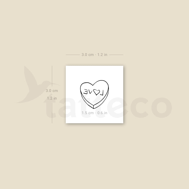 Sweetheart Candy Temporary Tattoo - Set of 3