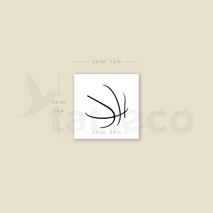 Minimalist Basketball Temporary Tattoo - Set of 3