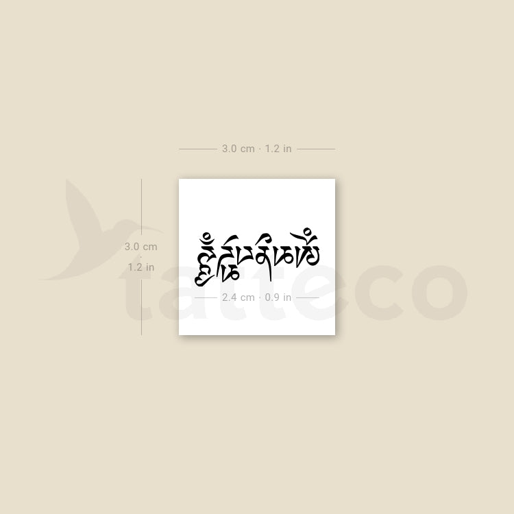 Om Mani Padme Hum Temporary Tattoo - Set of 3