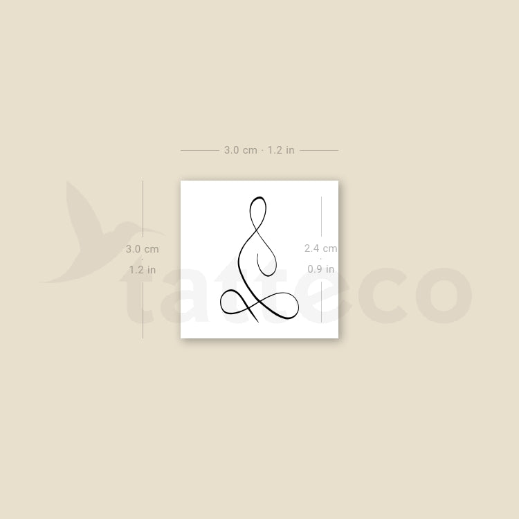 Tatuaje temporal Unalome de meditación - Juego de 3