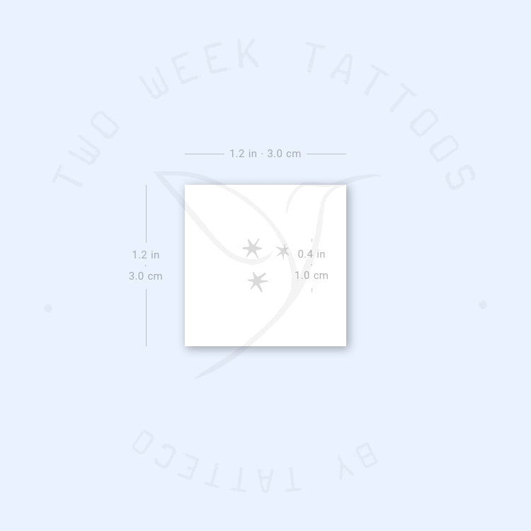 Tatuaje semipermanente de tres estrellas pequeñas (juego de 2)