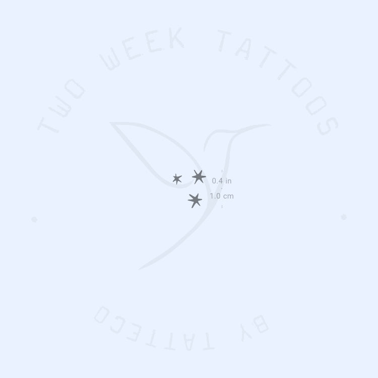 Tatuaje semipermanente de tres estrellas pequeñas (juego de 2)