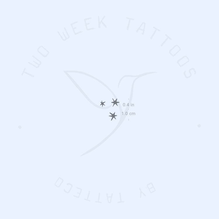 Small Three Stars Semi-Permanent Tattoo - Set of 2