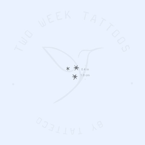 Small Three Stars Semi-Permanent Tattoo - Set of 2