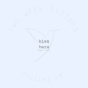 Small Kiss Here Semi-Permanent Tattoo - Set of 2