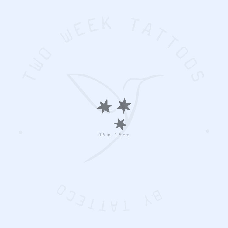 Three Stars Semi-Permanent Tattoo - Set of 2