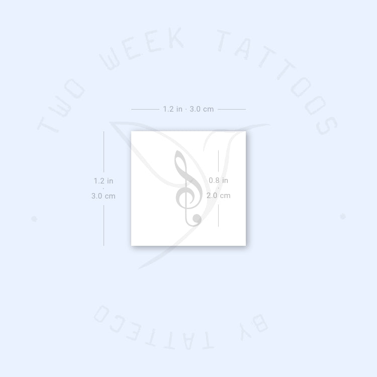 Tatuaje semipermanente de clave de sol (juego de 2)
