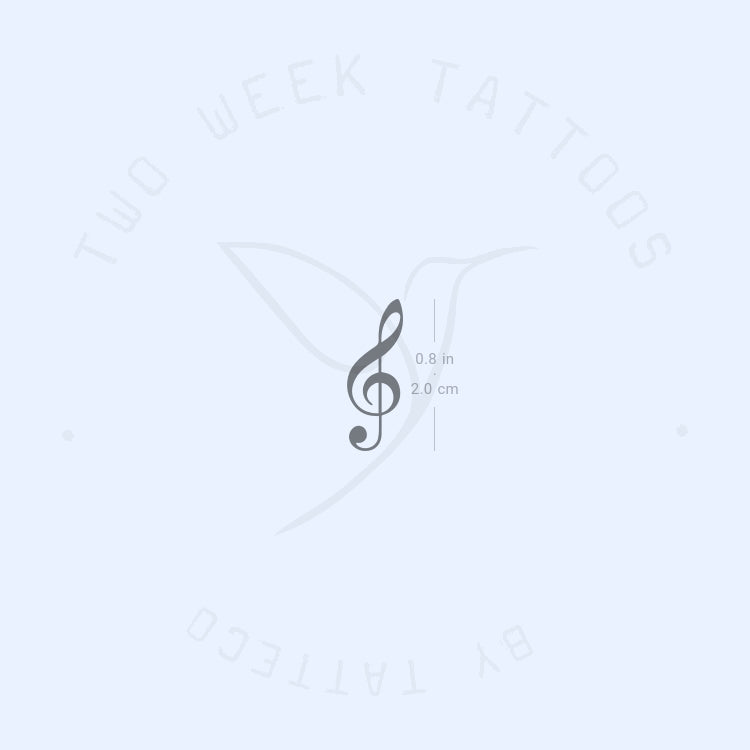 Tatuaje semipermanente de clave de sol (juego de 2)