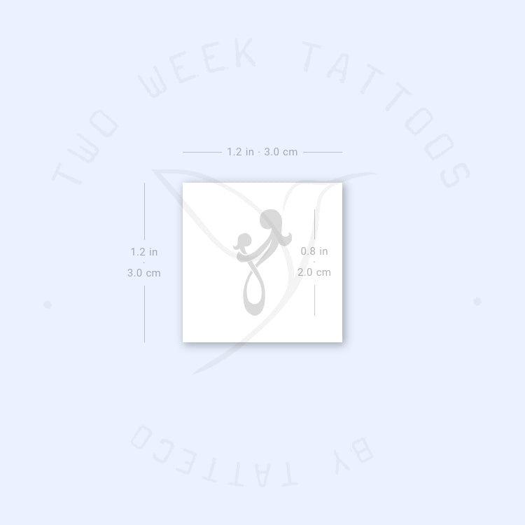 Small Mother And Daughter Symbol Semi-Permanent Tattoo - Set of 2