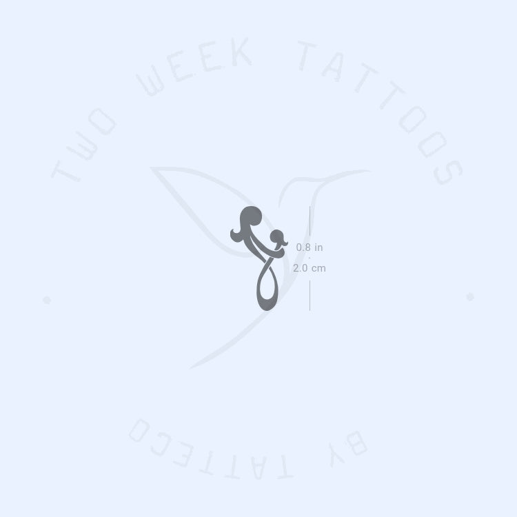 Small Mother And Daughter Symbol Semi-Permanent Tattoo - Set of 2