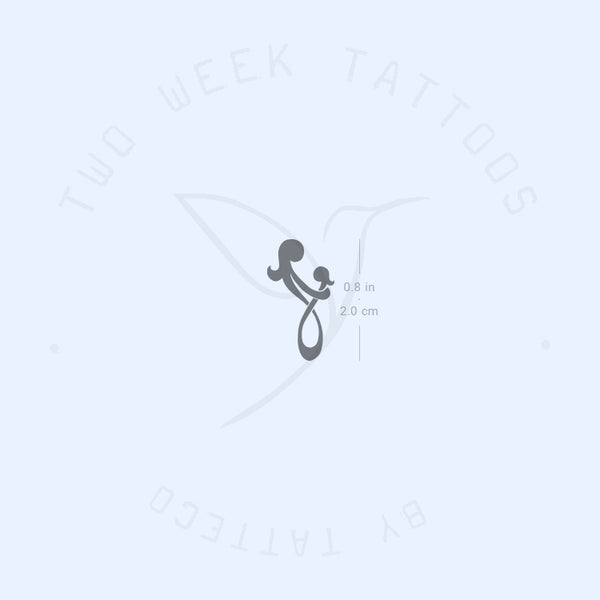 Small Mother And Daughter Symbol Semi-Permanent Tattoo - Set of 2