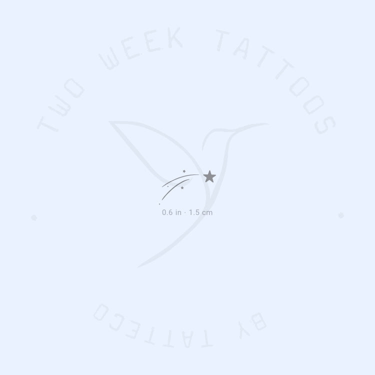 Tatuaje semipermanente de estrella fugaz pequeña (juego de 2)