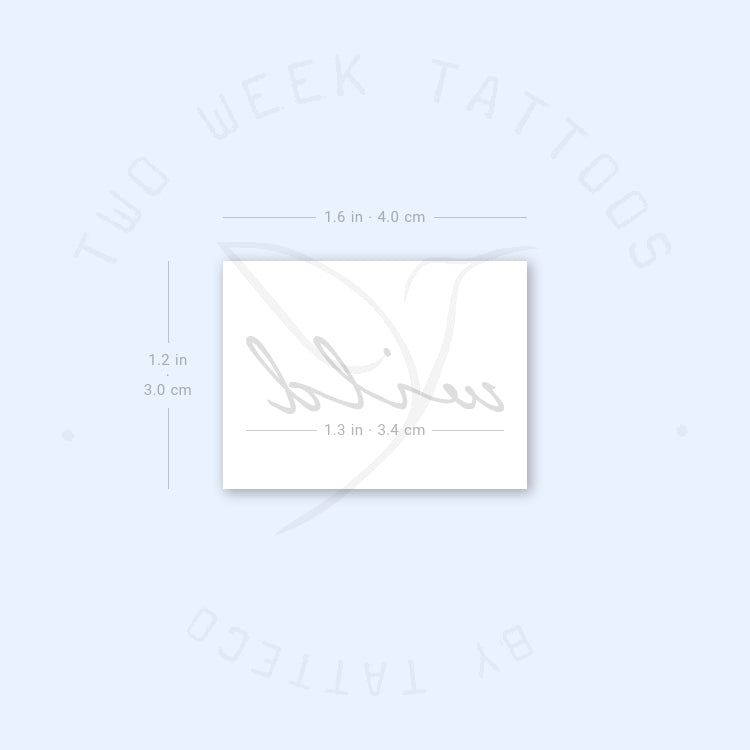 Handwritten 'Wild' Semi-Permanent Tattoo - Set of 2