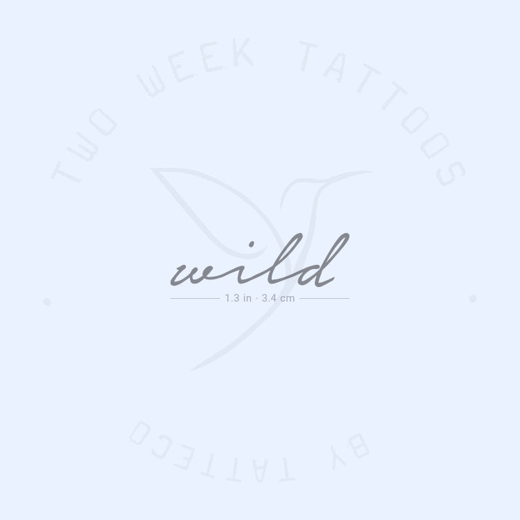 Handwritten 'Wild' Semi-Permanent Tattoo - Set of 2
