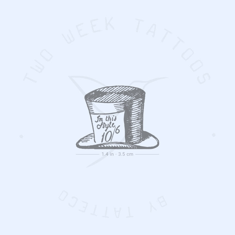 Mad Hatter's Hat Semi-Permanent Tattoo - Set of 2