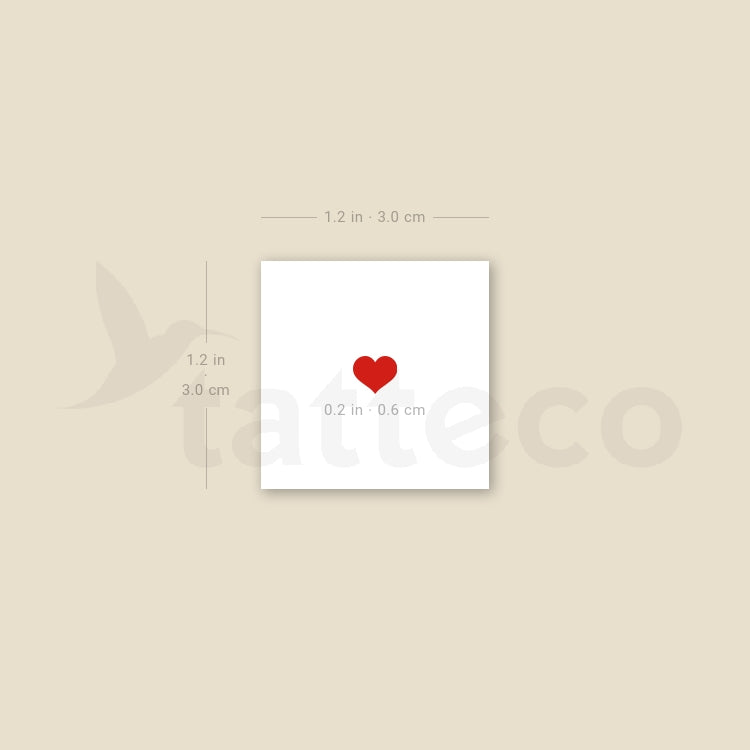 Small Red Heart Temporary Tattoo - Set of 3