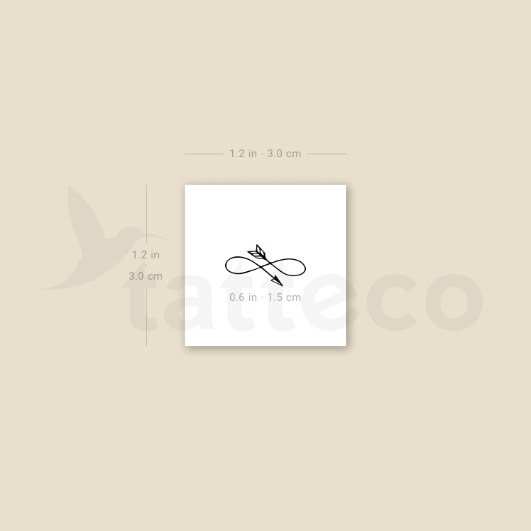 Tiny Infinity Arrow Temporary Tattoo - Set of 3