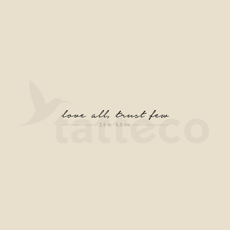 Love All Trust Few Temporary Tattoo - Set of 3