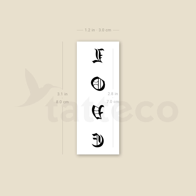 Gothic Love Temporary Tattoo for Weddings - Set of 100