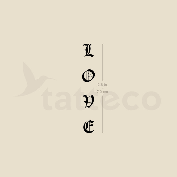 Gothic Love Temporary Tattoo for Weddings - Set of 100