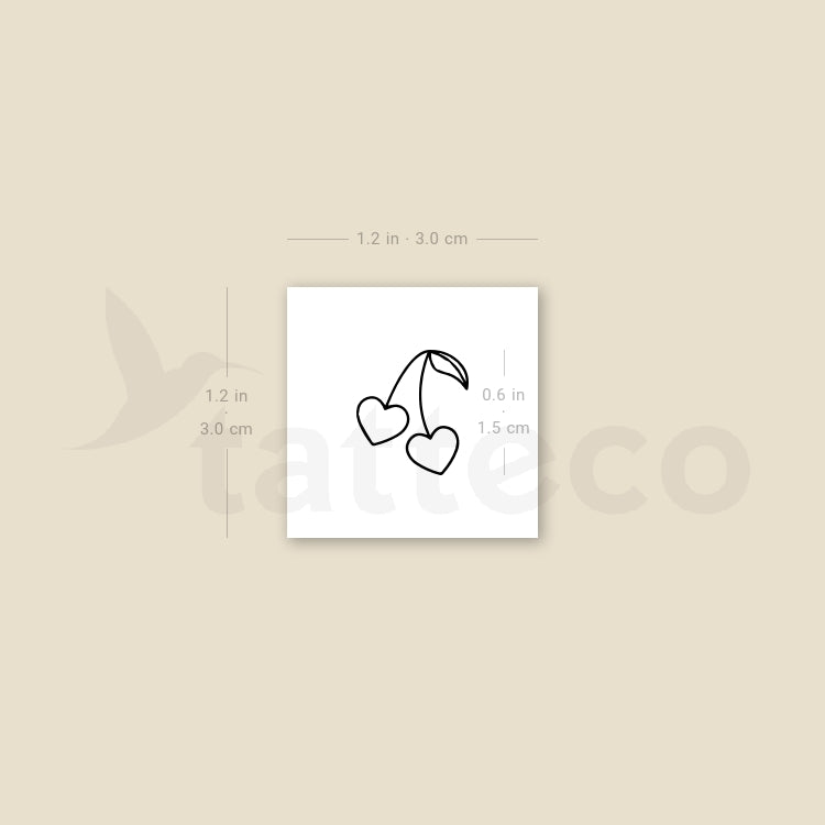 Cherry Couple Temporary Tattoo - Set of 3