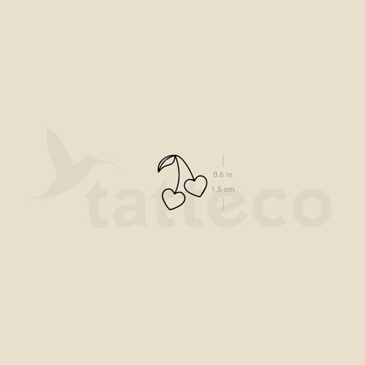 Tatuaje temporal de pareja de cerezas (juego de 3)