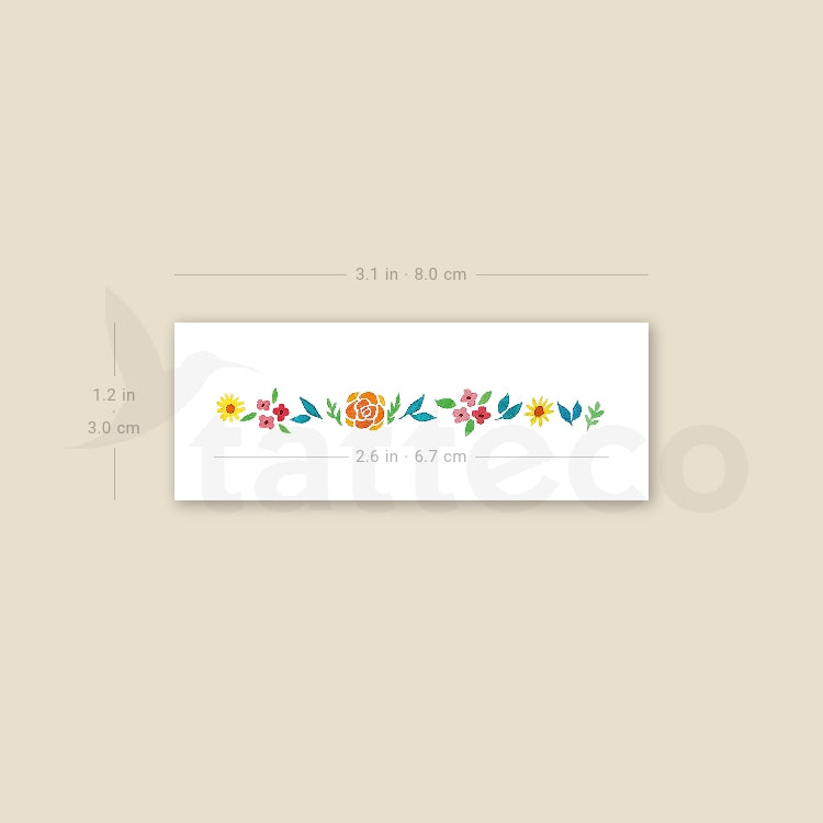 Flower Bracelet Temporary Tattoo by Zihee - Set of 3