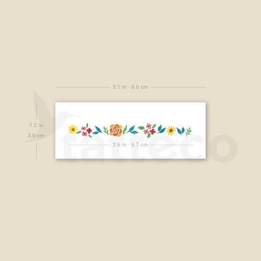Flower Bracelet Temporary Tattoo by Zihee - Set of 3