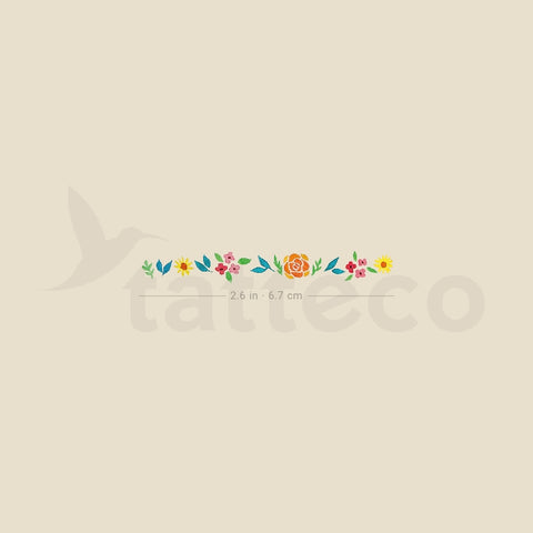 Flower Bracelet Temporary Tattoo by Zihee - Set of 3