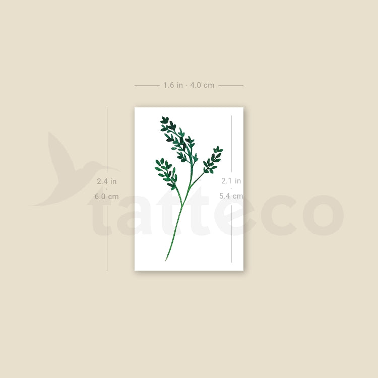 Green Branch Temporary Tattoo by Zihee - Set of 3