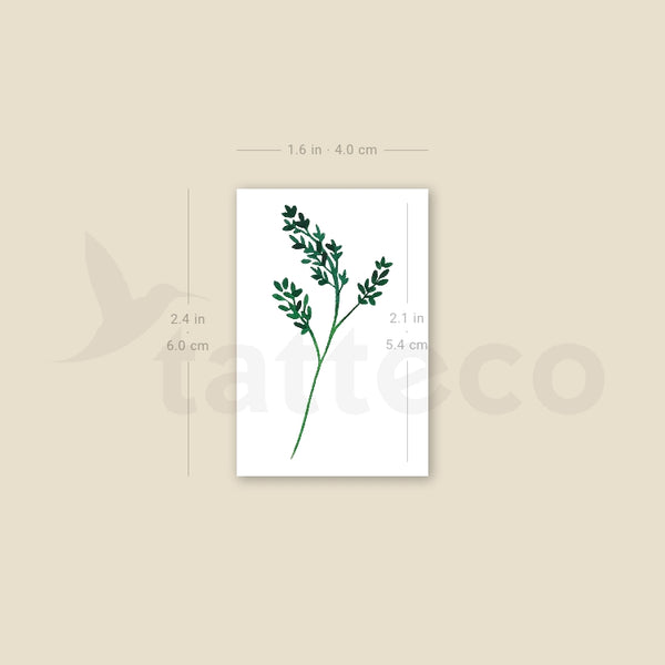 Green Branch Temporary Tattoo by Zihee - Set of 3